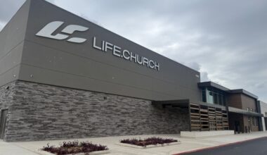 An image of the outside of the church's North Austin building.