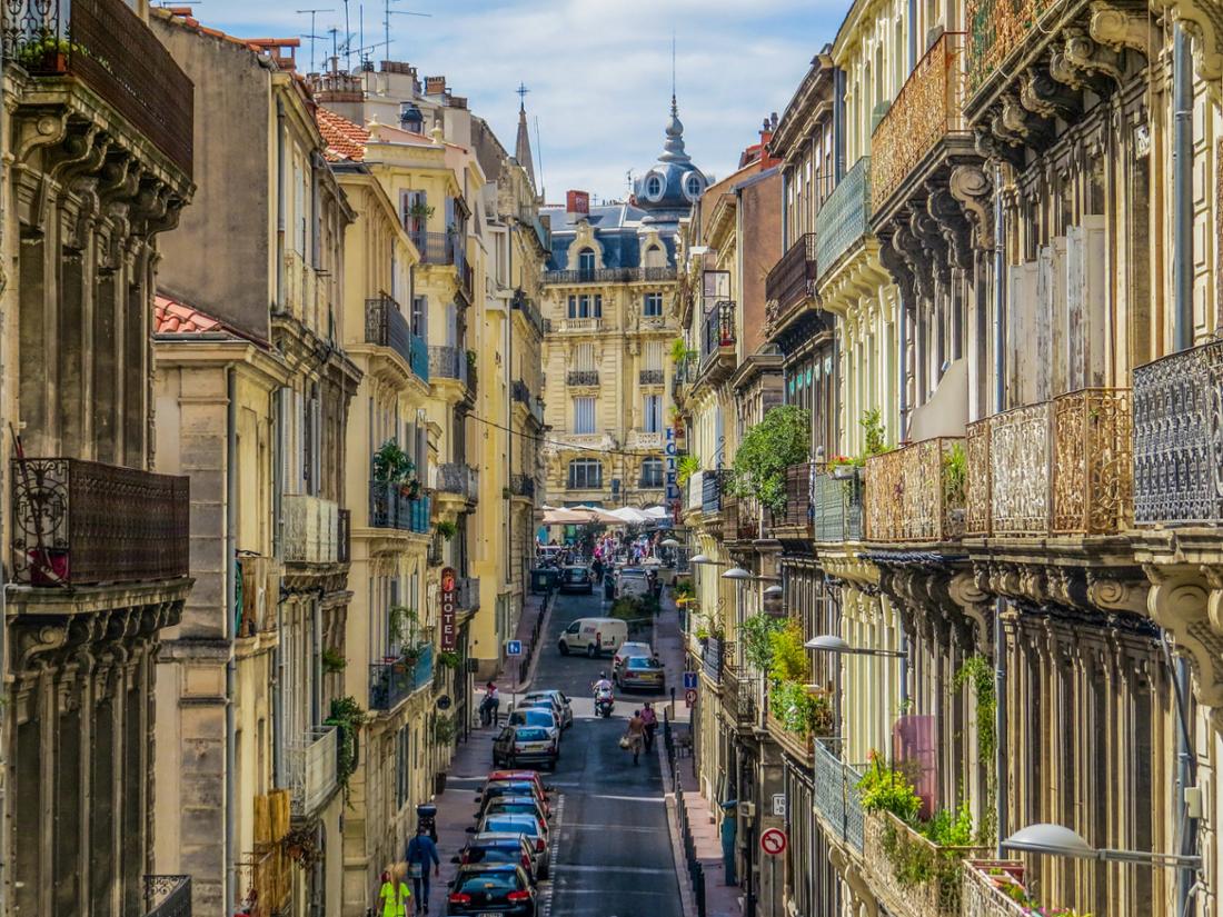 Malerische Straße in Montpellier