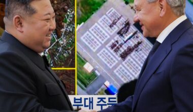 Satellitenbilder sollen Schützenhilfe beweisen: Angeblich schickt Nordkorea-Dikatator Kim Jong-Un, hier mit Putin-Vertrauten Sergej Schoigu, seine Soldaten für Russland in den Ukraine-Krieg.