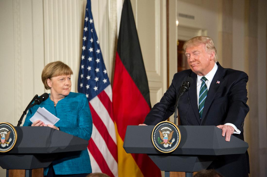 Donald Trump 2017 bei einem Treffen mit Angela Merkel, als er noch US-Präsident war.