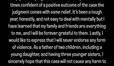 [Albert Gudmunsson on IG] Statement as he’s been proven innocent & cleared of all charges after alleged sexual assault case.