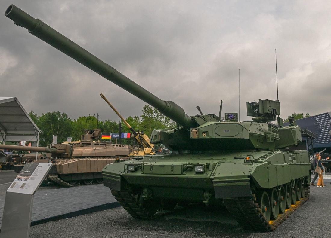 Ein Kampfpanzer Leopard 2A8 des deutsch-französischen Rüstungskonzerns KNDS. (Symbolfoto)