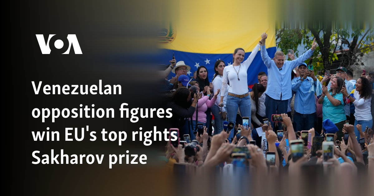 Venezuelan opposition figures win EU's top rights Sakharov prize