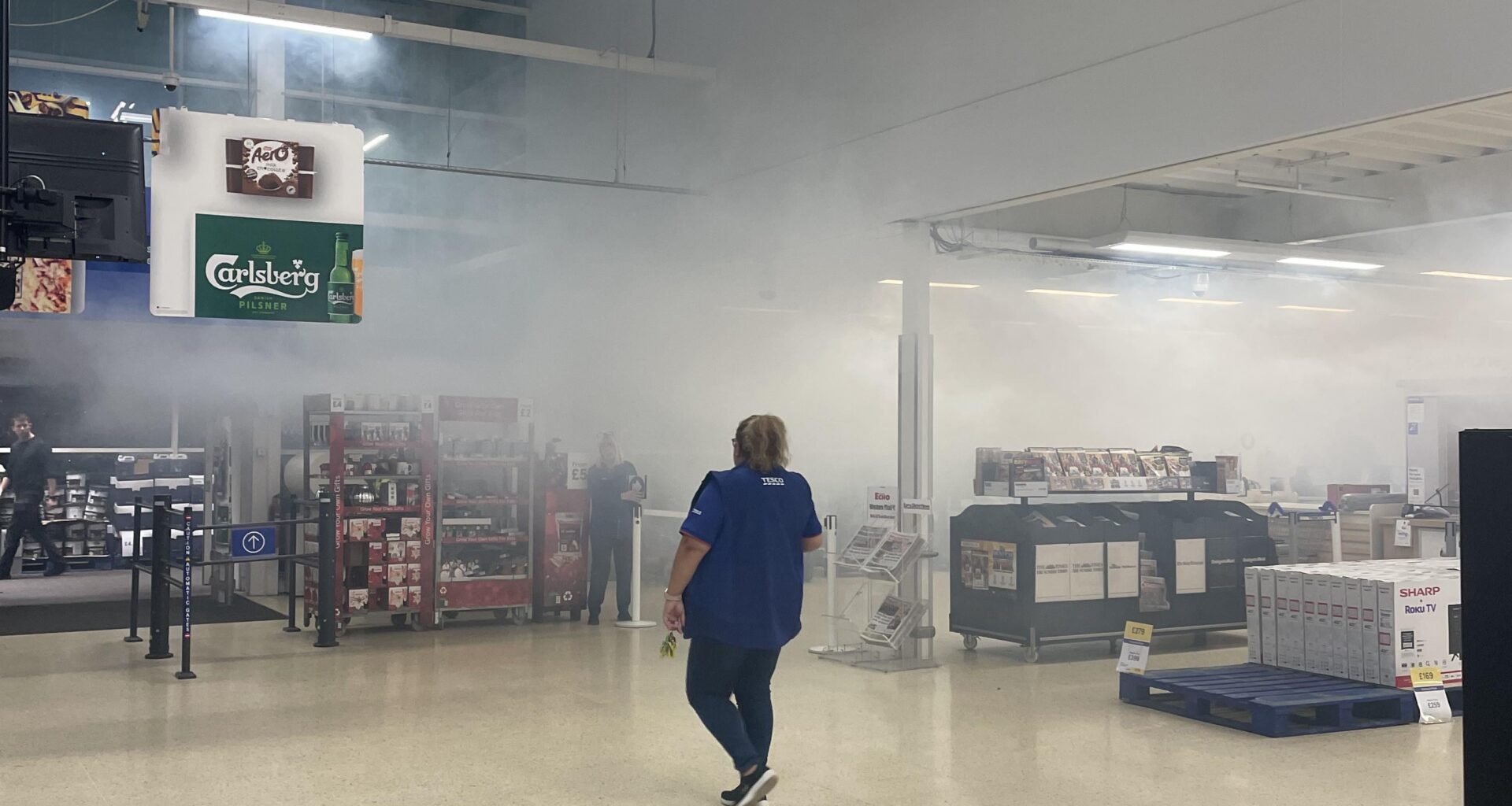 Wild fog inside Tesco last night