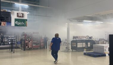 Wild fog inside Tesco last night