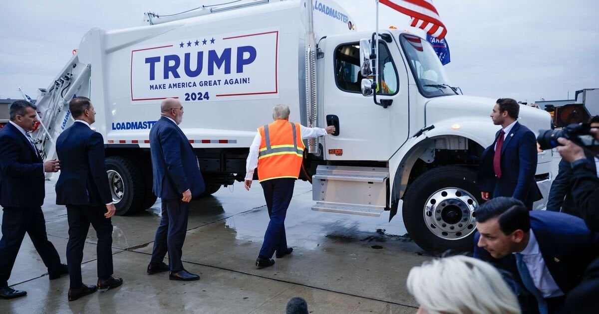 Trump misses truck door handle twice and nearly falls over in humiliating video