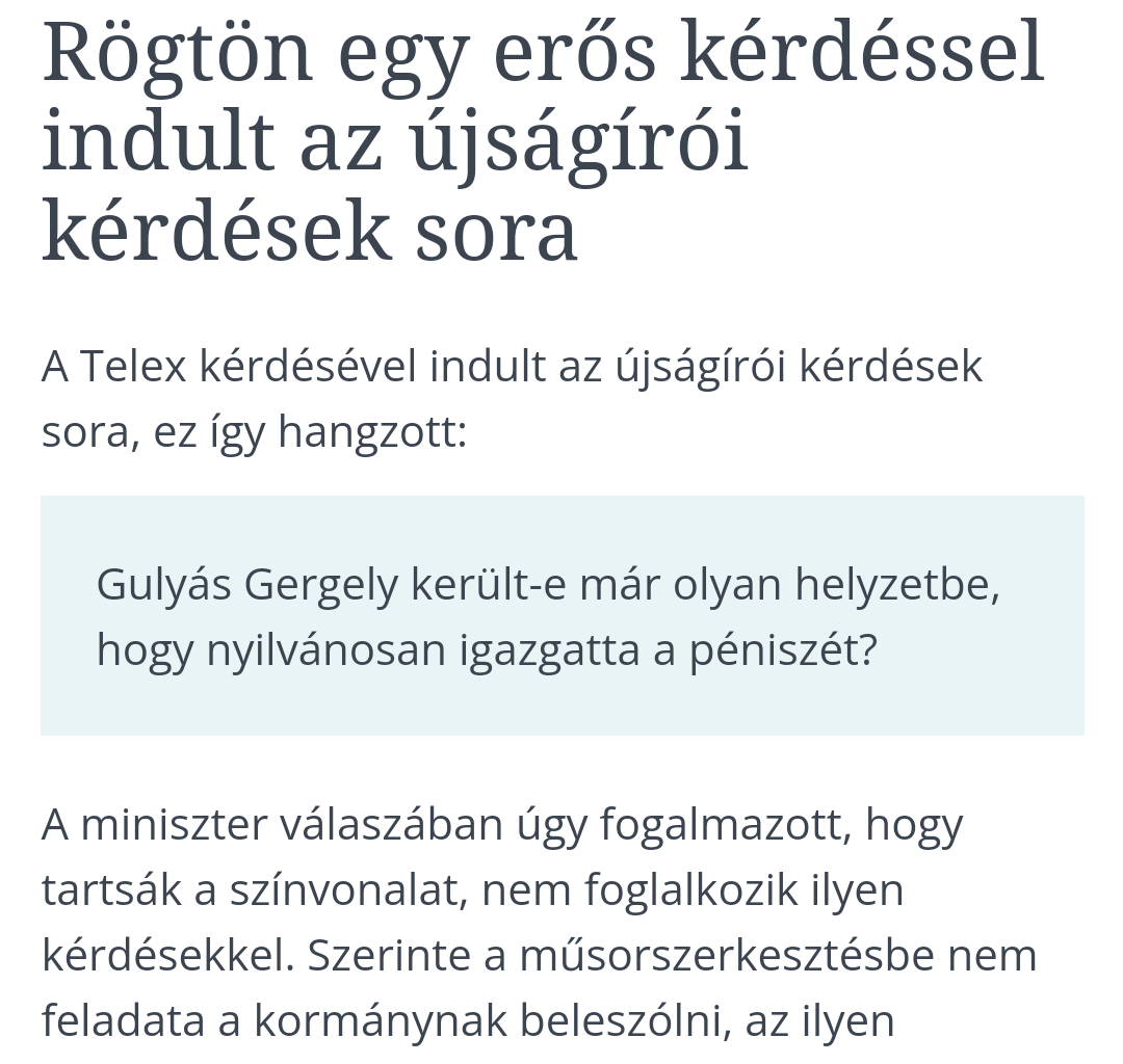 Eközben a Kormányinfón....