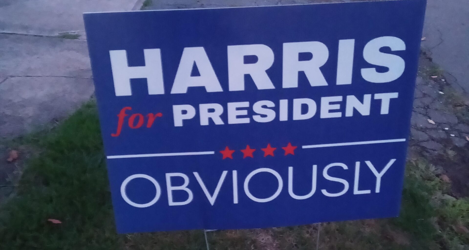 Saw this Harris sign nearby