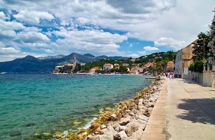 Die Uferpromenade der kroatischen Stadt Lopud ist wirklich malerisch.