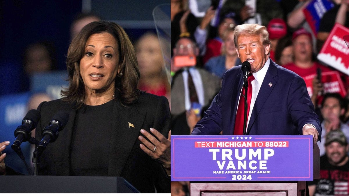 Harris, Trump polls; swing state results