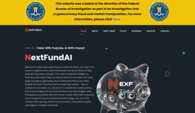 The website for NexFundAI, a purported cryptocurrency company created at the direction of the FBI as part of a fraud investigation, appears in a screengrab