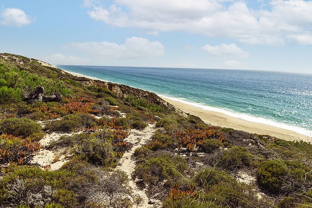 The sandy shore near CostaTerra Golf and Ocean Club in Portugal