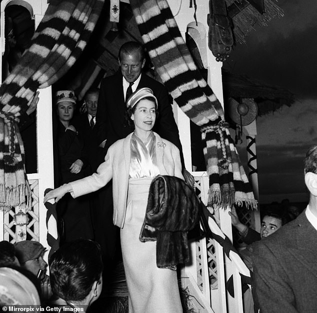 Elizabeth and Philip during their official tour of Portugal in 1957