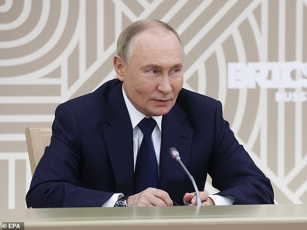 Sandu has accused Russia of plotting her overthrow, and diversified energy supply after Russia reduced gas supplies (Vladimir Putin is pictured)