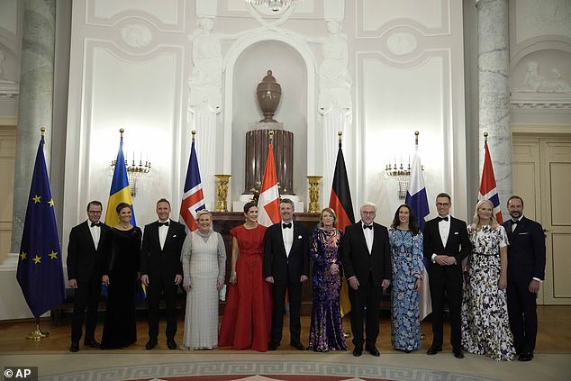 The Scandinavian royals were photographed arriving at the Bellevue presidential palace for an event to mark the 25th anniversary of the Nordic Embassies on Monday, October 21