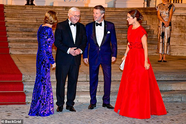 King Frederik and Queen Mary of Denmark with German president Frank-Walter Steinmeier and his wife Elke Buedenbender