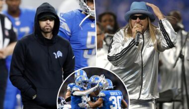 Eminem and Kid Rock put politics aside for a common cause: the surging Detroit Lions