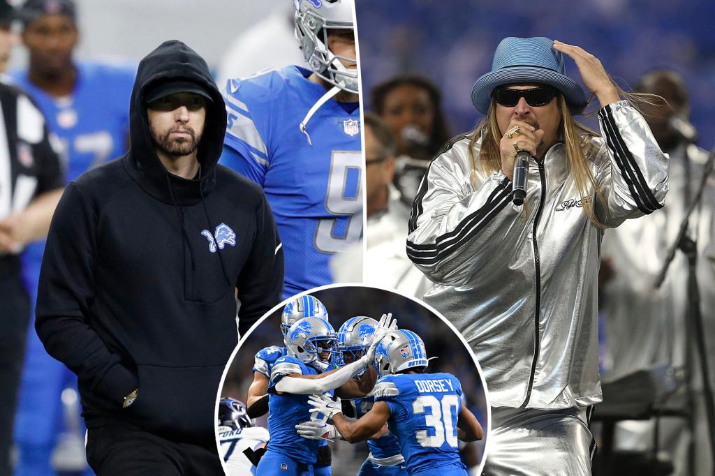 Eminem and Kid Rock put politics aside for a common cause: the surging Detroit Lions