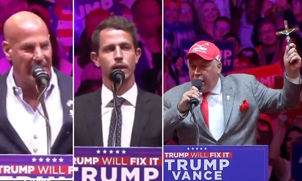 Trump Rally Speakers Unleash Torrent of Insults at Harris and Clinton While Hurling Racist Attacks on Immigrants