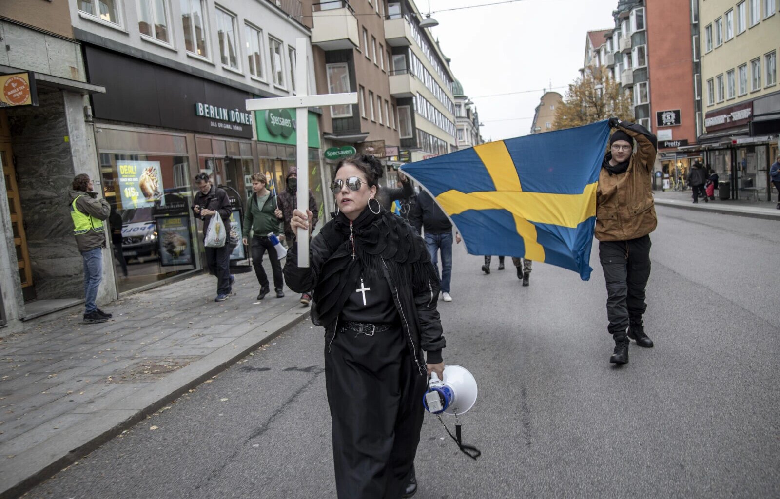 Anti-Islamic demonstration led by Jade Sandberg held in Sweden's Linkoping