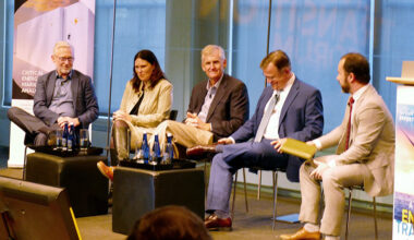 From left: ISO-NE CEO Gordon van Welie, Alpha Generation President Mary Anne Brelinsky, Calpine CEO Thad Hill, Hunt Energy Network CEO Pat Wood and Aurora Energy's Olivier Beaufils.