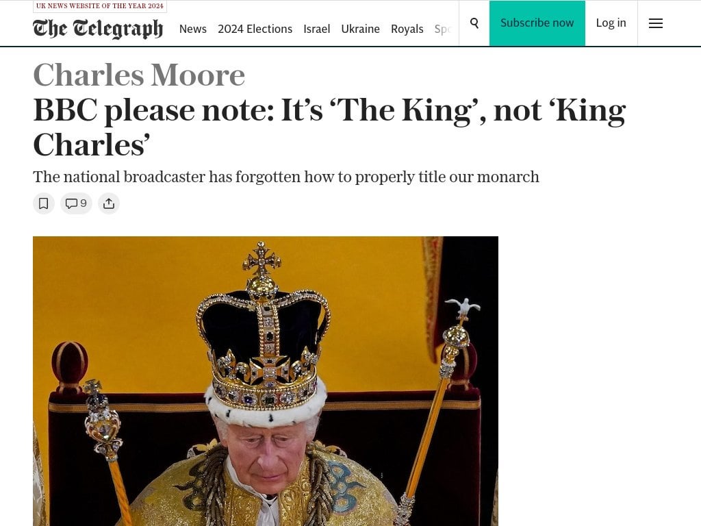 BBC please note: It’s ‘The King’, not ‘King Charles’ by Charles Moore