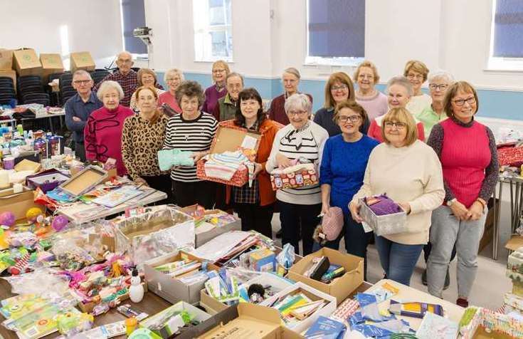 It was a bumper year for donations to the 2023 Buckie Blythswood Christmas Shoebox Appeal. Picture: Sam Johnston