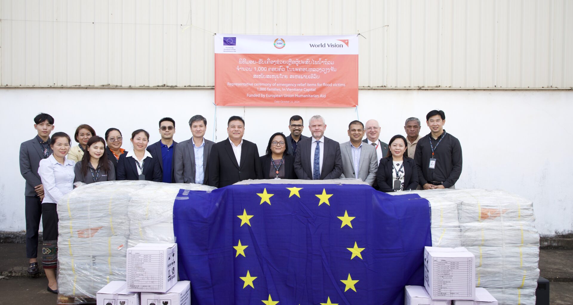 The EU collaborates with World Vision to provide life-saving relief assistance to families affected by Typhoon Yagi in Lao PDR