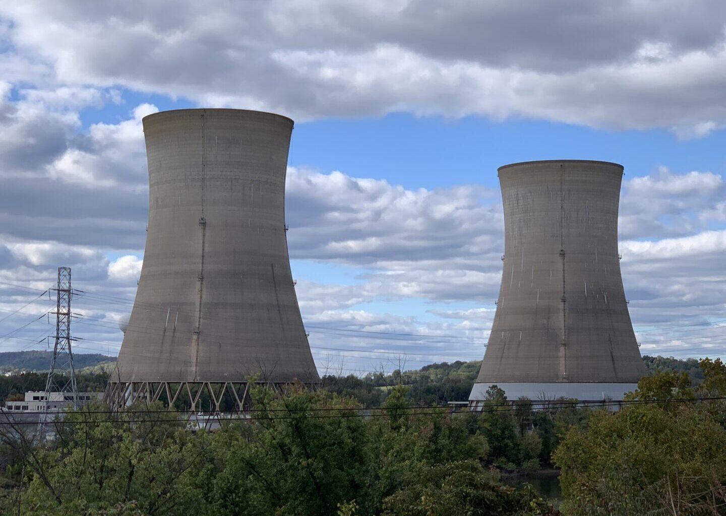 The cooling towers of the Crane Clean Energy Center, formerly Three Mile Island Unit 1, are seen here on Oct. 16, 2024.