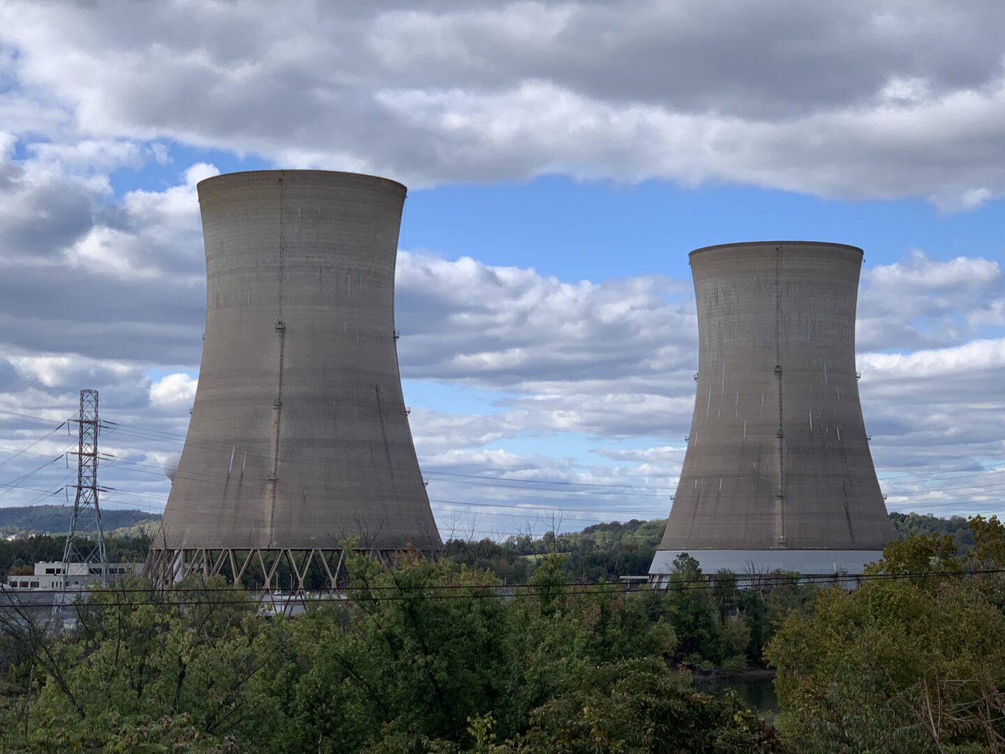 The cooling towers of the Crane Clean Energy Center, formerly Three Mile Island Unit 1, are seen here on Oct. 16, 2024. 