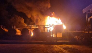 Another Massive Oil Depot Fire, Russian-Occupied Luhansk Region Hit. In Ukraine’s relentless campaign to bomb Russia’s oil and military infrastructure, a fuel and lubricants depot was struck in the town of Rovenky yet again.