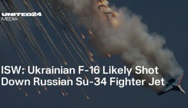 ISW: Ukrainian F-16 Likely Shot Down Russian Su-34 Fighter Jet