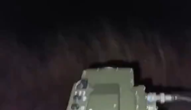 During the night, a Ukrainian soldier is firing a French Mistral MANPADS at a Russian UAV