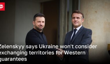 Zelenskyy says Ukraine won't consider exchanging territories for Western guarantees