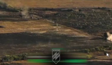 A tank of the Azov bridage destroys two Russian BMPs in a close range encounter.