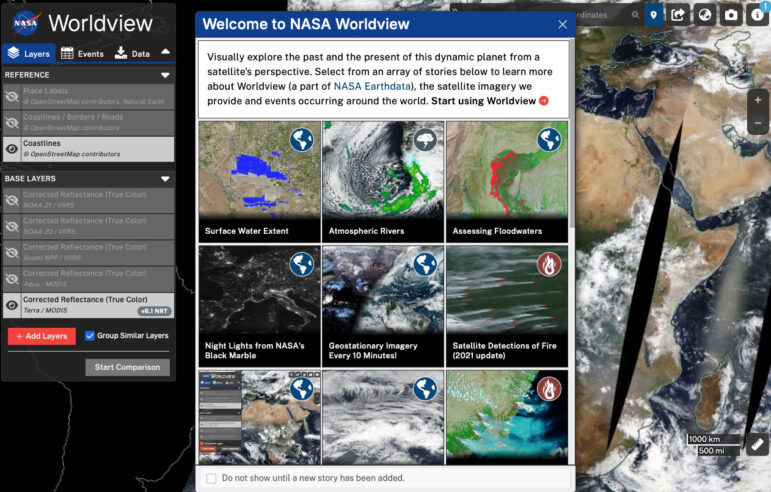 NASA Worldview data website