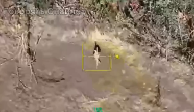 Said to be a test of an autonomous FPV drone against a russian soldier by the 118th Brigade. The operator doesn't fly the drone manually anymore and instead just selects a target; the drone then steers itself into it.