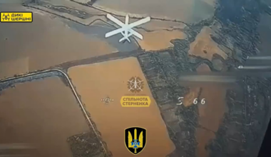 A Ukrainian FPV pilot takes down a Russian Lancet UAV with his interceptor quad.