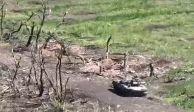 Russian trench cleared by UAF Tank