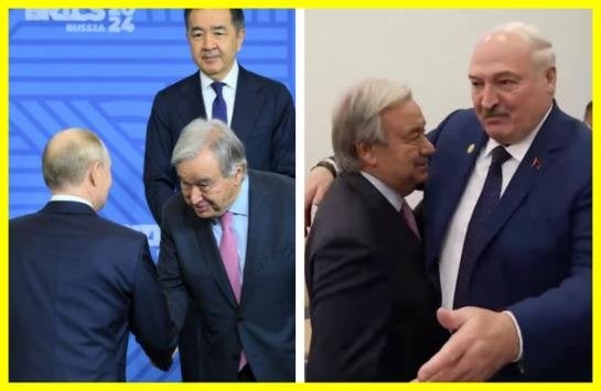 The UN Secretary General bows his head, shakes hands and embraces war criminals Putin and Lukashenko, who unleashed the bloodiest war in Europe. The UN needs to be reformed