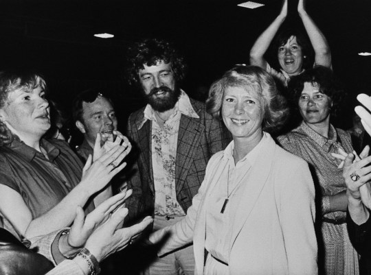 Portrait taken on July 1, 1980 in Reykjavik shows President of Iceland Vigdís Finnbogadóttir smiling for a camera