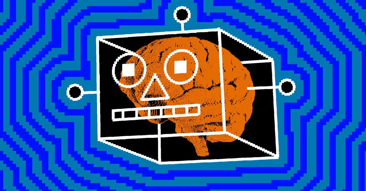 Illustration of a robot brain.