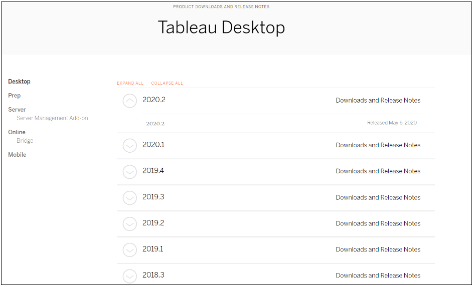 TableauVersion