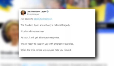 Von der Leyen traslada a Sánchez su solidaridad con España tras la dana