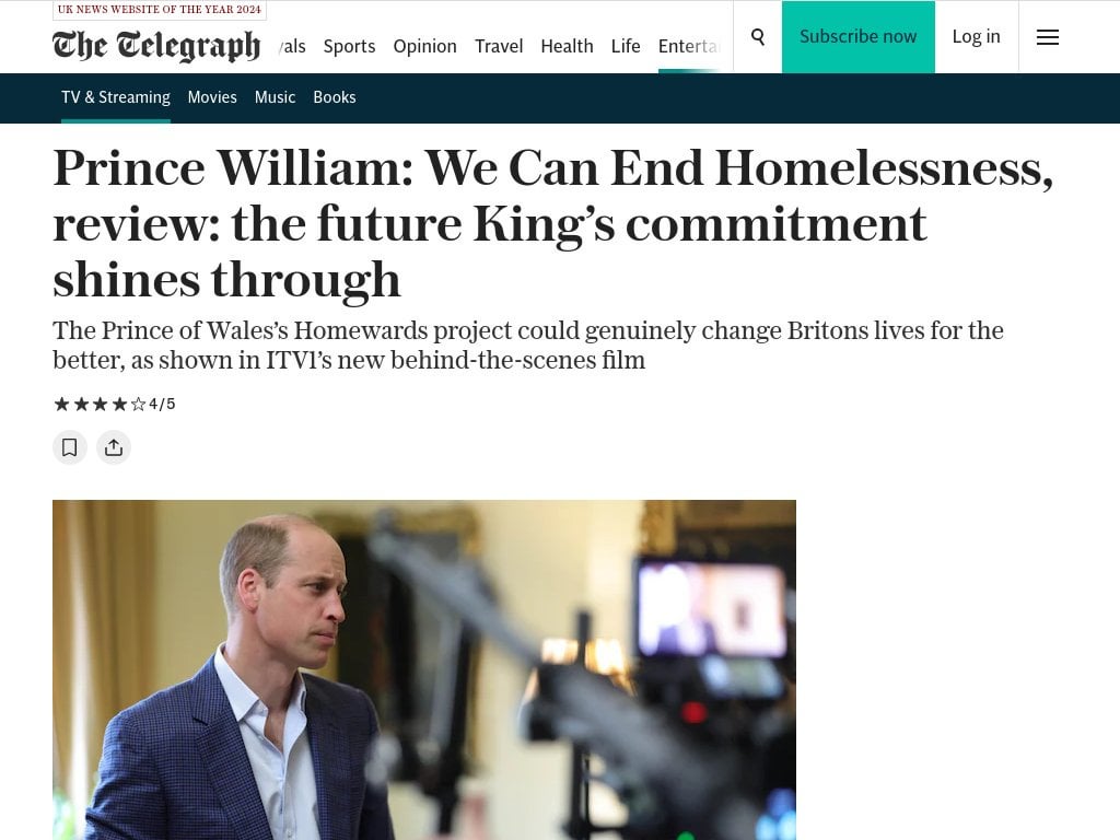 Prince William: We Can End Homelessness, review: the future King’s commitment shines through. The two part doc will air on Disney Plus