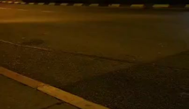 Pedestrian in Israel (Haifa) almost getting hit by a missile