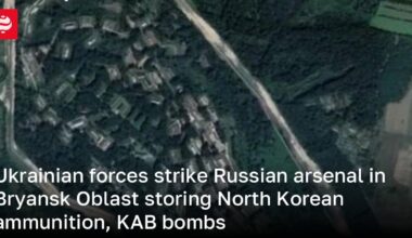 Ukrainian forces strike Russian arsenal in Bryansk Oblast storing North Korean ammunition, KAB bombs