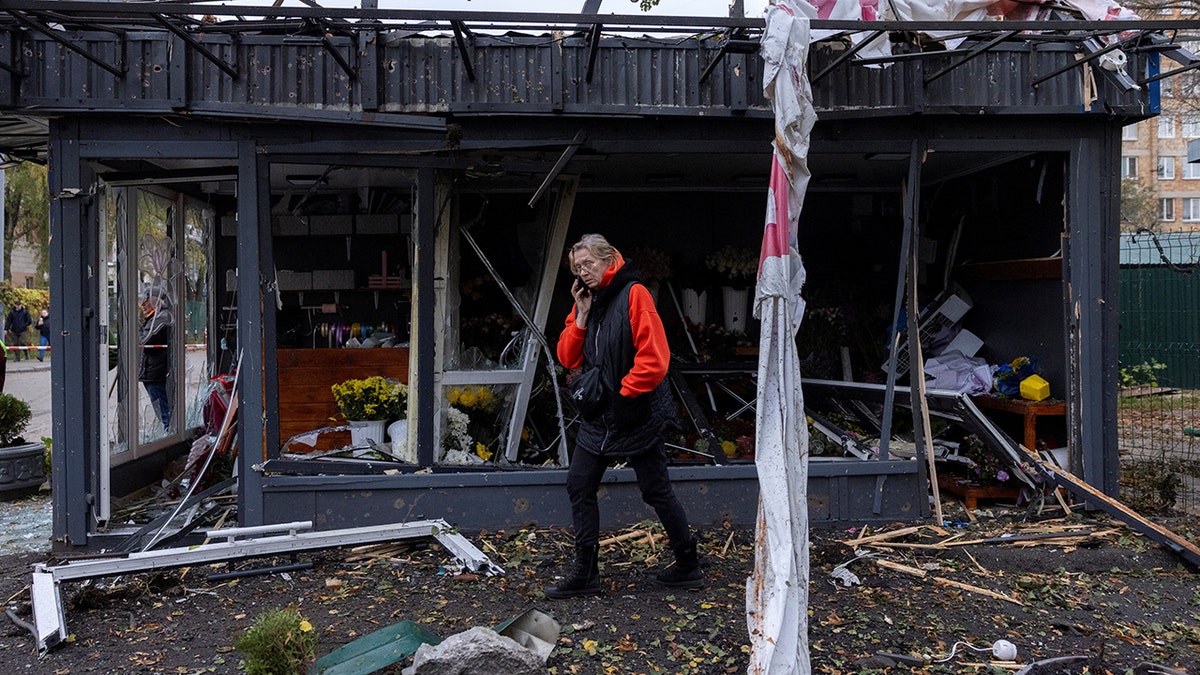 Aftermath of a Russian drone strike in Kyiv