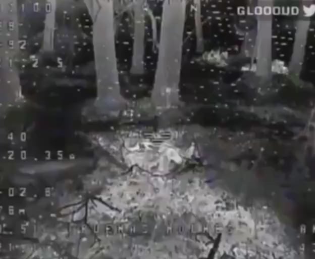 A Russian soldier gets frightened by the sound of a Ukrainian FPV drone and shoots himself