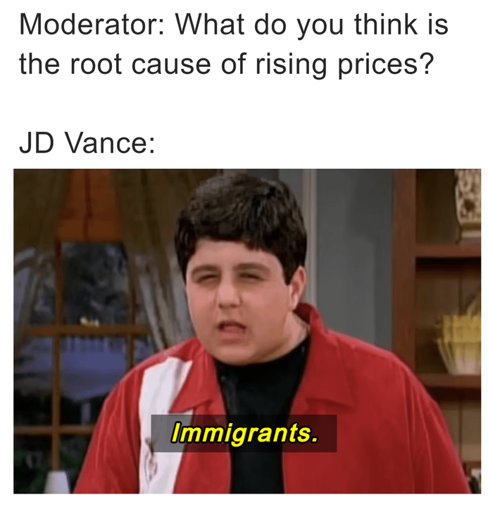 Patriotic JD Vance keeping up the American tradition of using the same scapegoat for 300 years